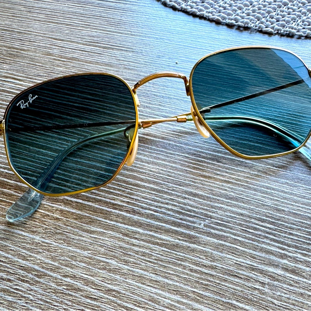 Ray-Ban Gold and Blue Sunglasses
